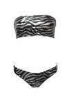 name} SWIMWEAR Two-piece swimsuit in black and silver