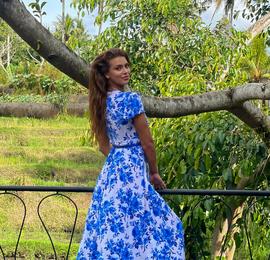 Women's dress Blue roses
