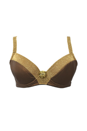 Bra in brown and gold